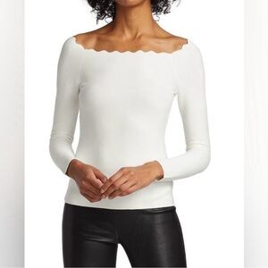 Milly Scallop Pullover Sweater NWT